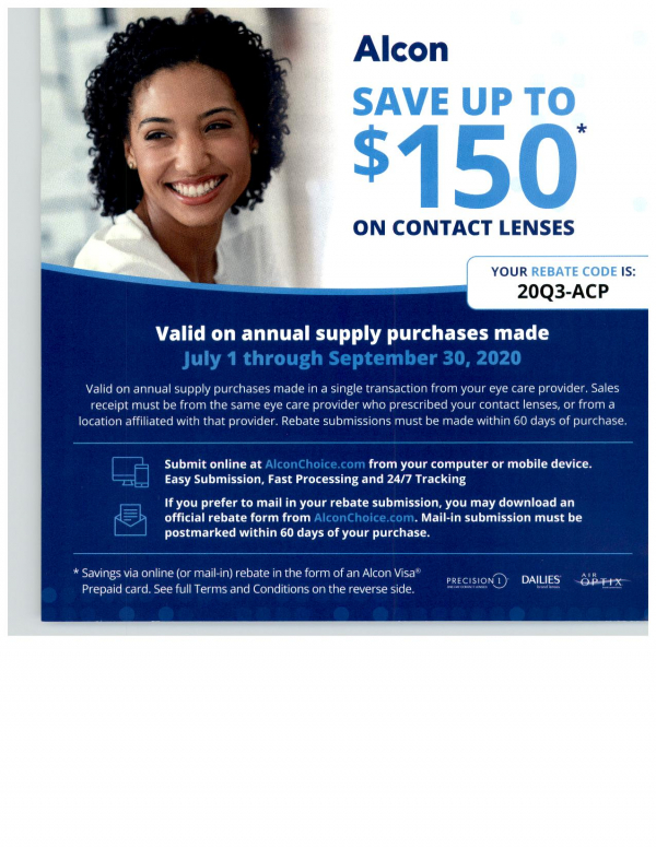 Alcon Rebates & Rewards for Contact Lenses McMillin Eyecare