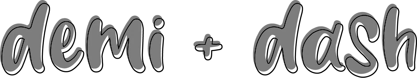 Demi + Dash Eyewear - McMillin Eyecare The Demi + Dash logo in a playful, handwritten-style font, representing a fun eyewear brand. - McMillin Eyecare